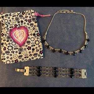 Brighton black and silver necklace and bracelet